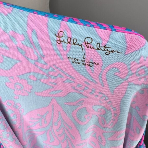 Lilly Pulitzer ChillyLilly Braedyn Aura Pink Leaf Dress L - Picture 3 of 4